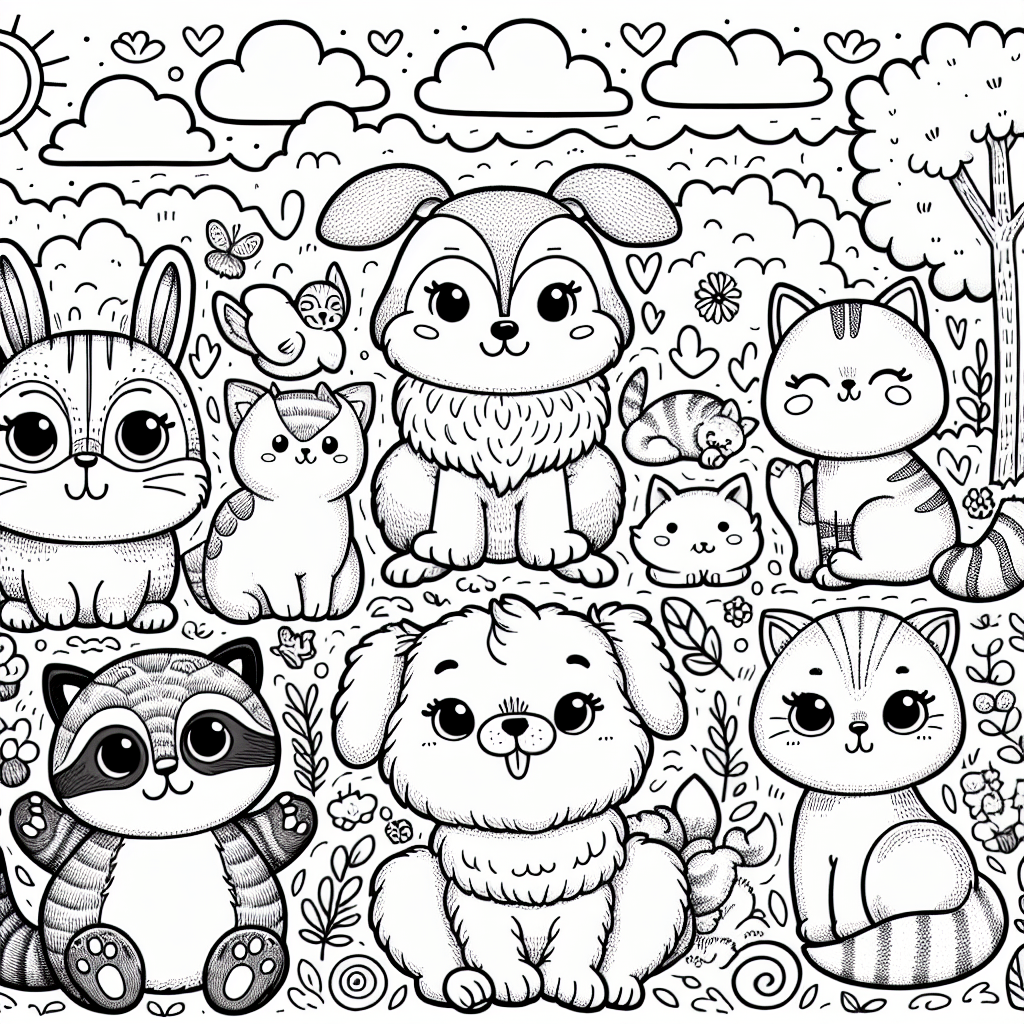 Adorable Cute Animals Coloring Pages Fun For Kids Free Coloring adorable-cute-animals-coloring-pages-fun-for-kids-free-coloring