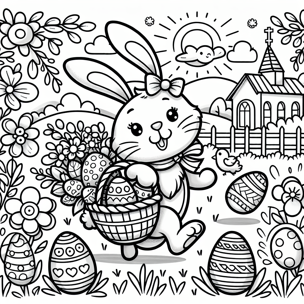 easter bunny coloring page