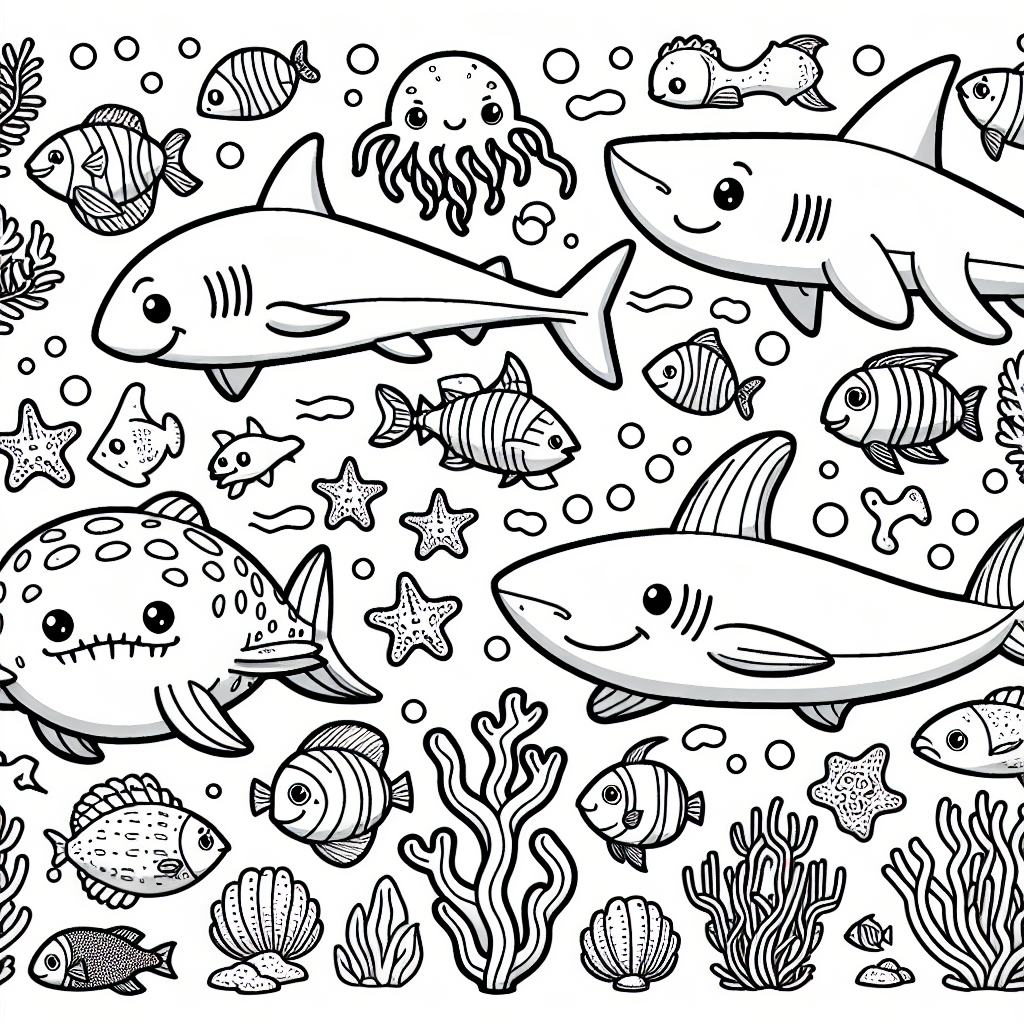 Shark Coloring Pages – Custom Paint By Numbers