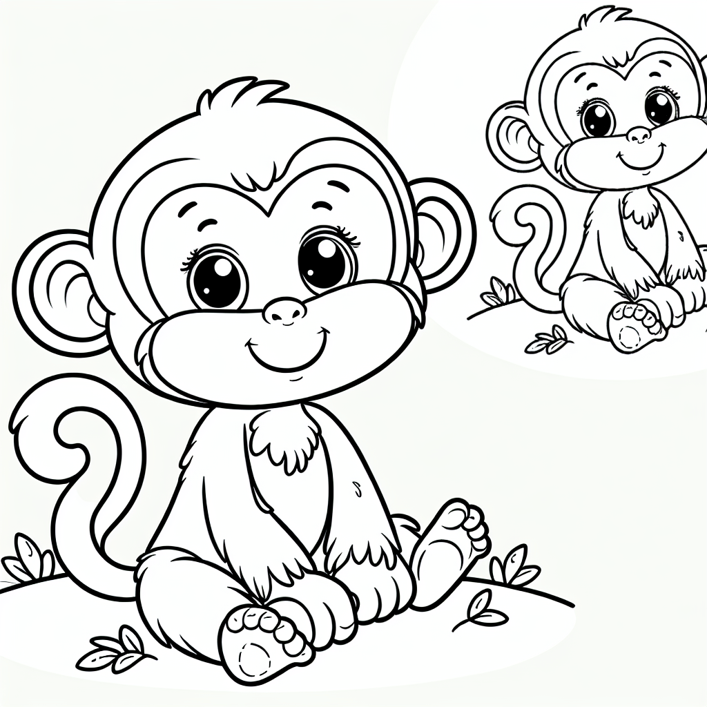 Monkey Coloring Pages Custom Paint By Numbers