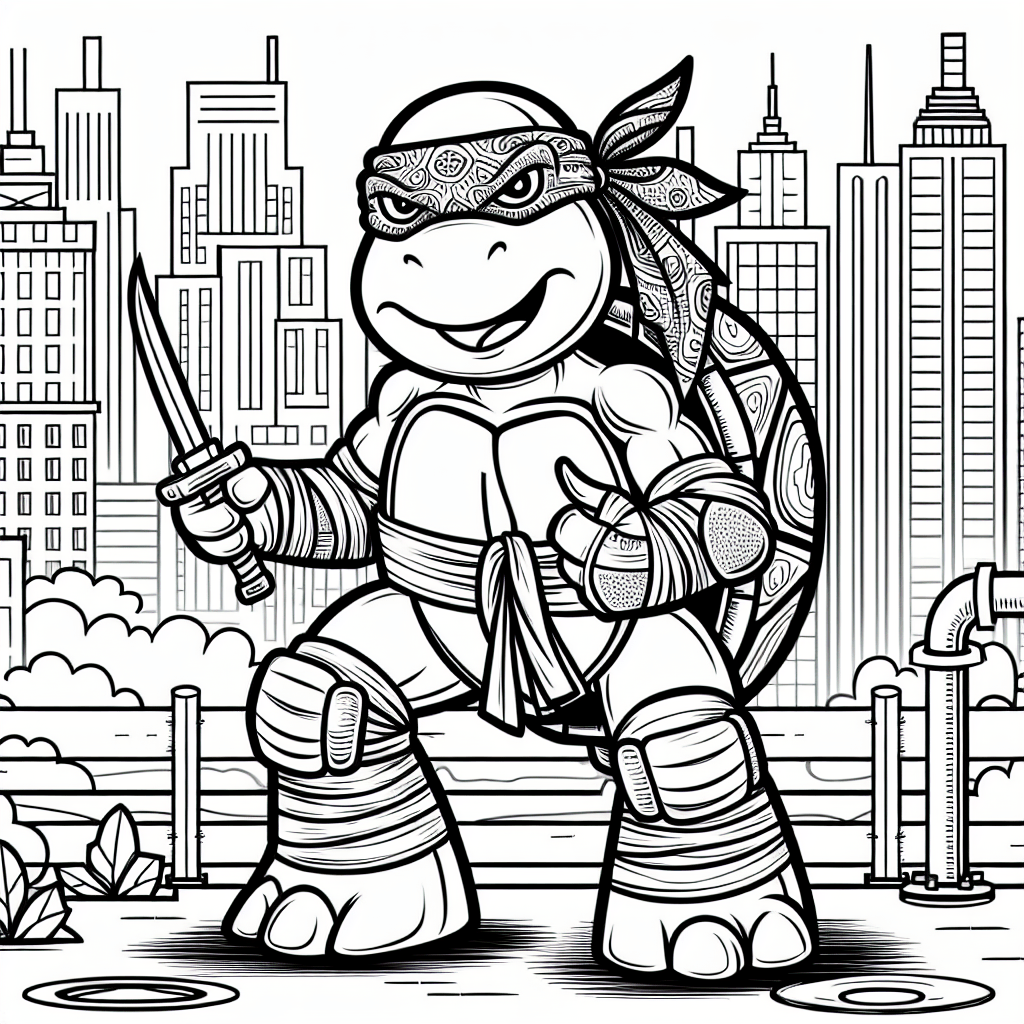 Ninja Turtle Coloring Pages By Numbers