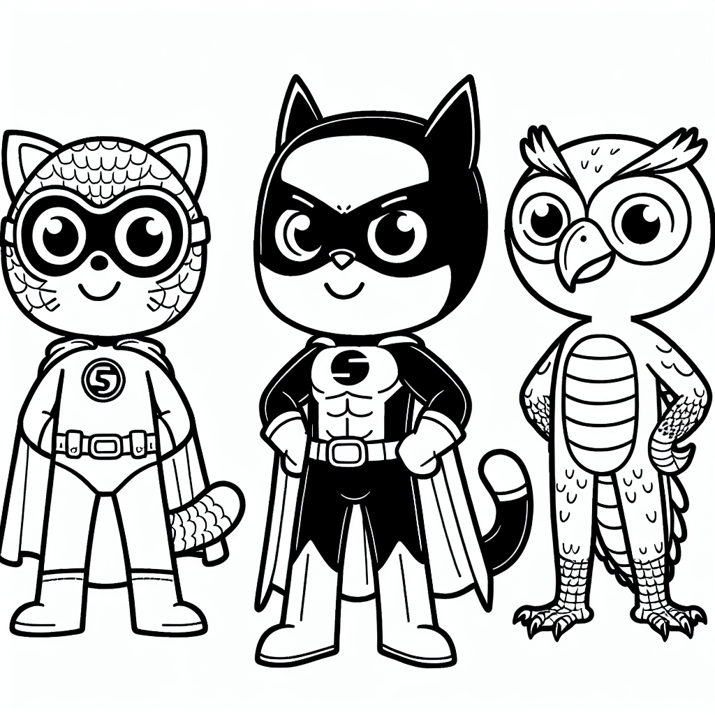 pj masks coloring page coloring