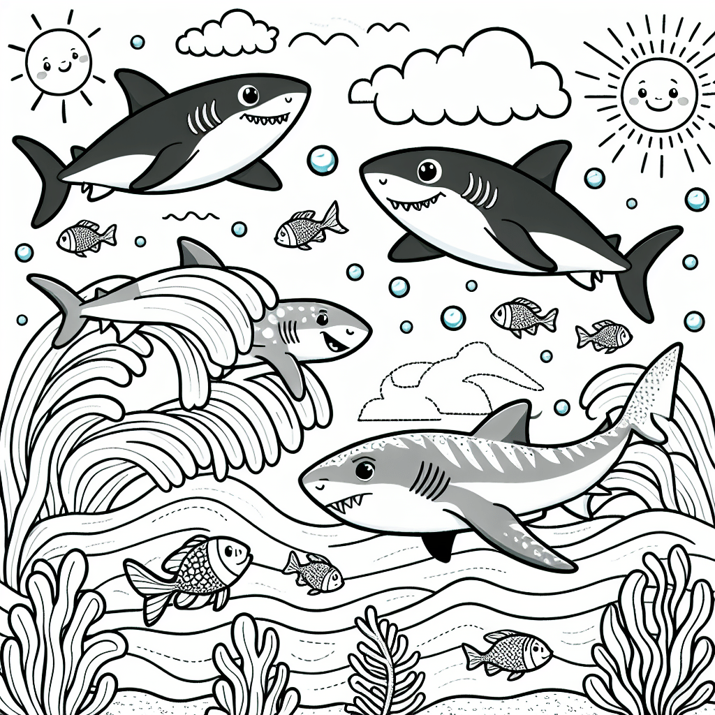Shark Coloring Pages Custom Paint By Numbers