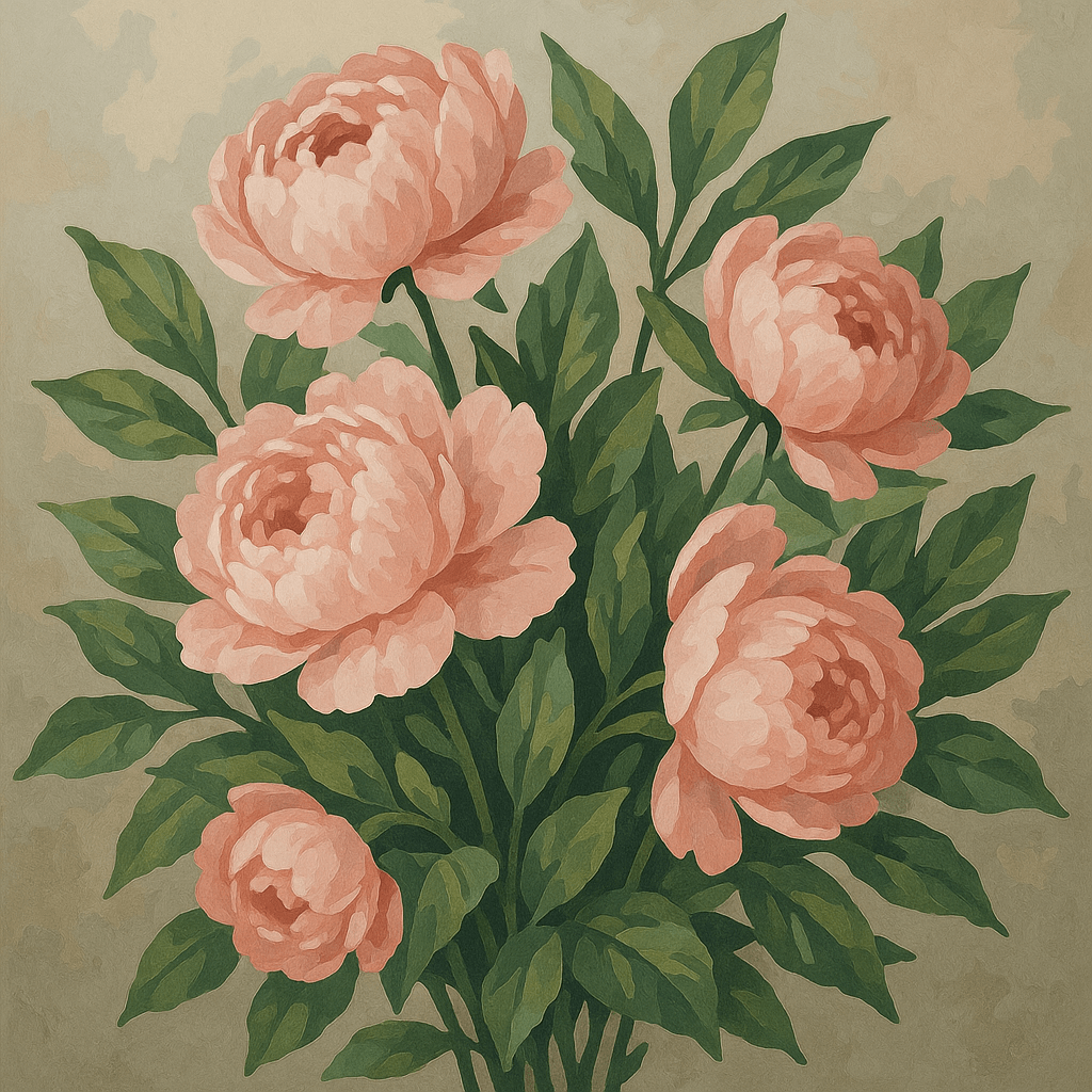Paint By Numbers | Pink Peonies Bouquet - Custom Paint By Numbers