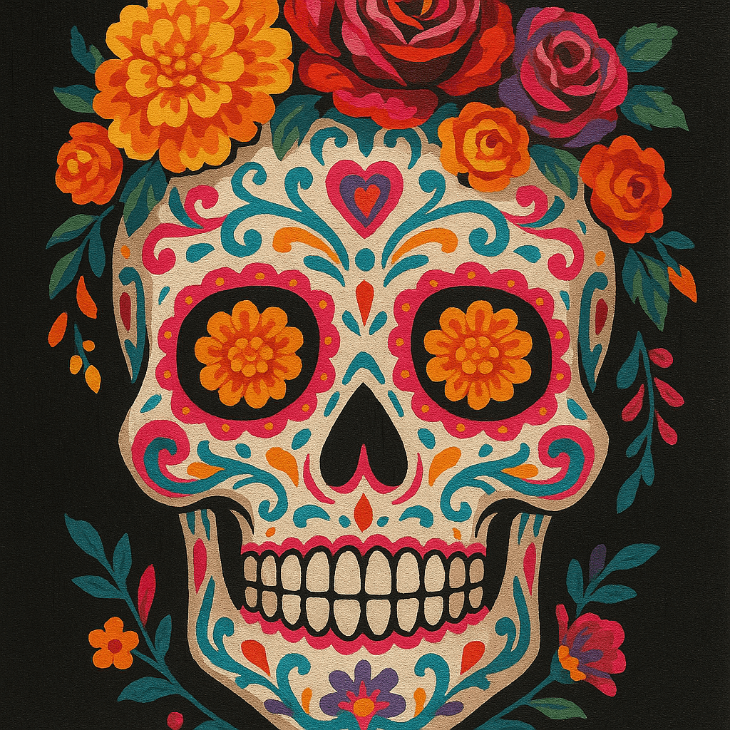 Sugar Skull Day of Dead - Paint By Numbers Kit - Custom Paint By Numbers