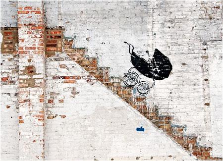 Banksy Baby Carriage Graffiti - Chicago, USA - Custom Paint By Numbers