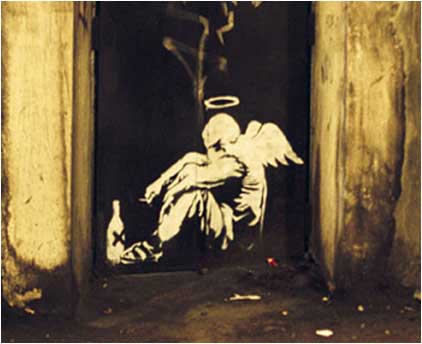 Banksy Drunk Angel Graffiti - London Bridge, London - Custom Paint By Numbers