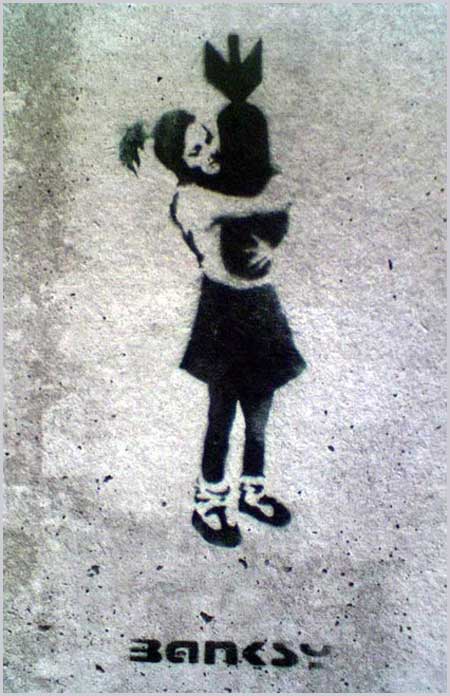 Banksy Girl Bomb Hugger London East End - Custom Paint By Numbers