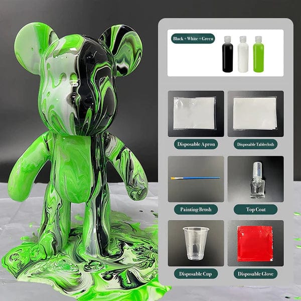Fluid Bear DIY Kit with Paint Set - Custom Paint By Numbers