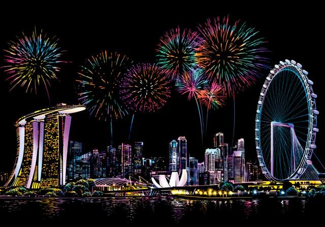Marina Bay Singapore | Scratch Art Kit - Custom Paint By Numbers