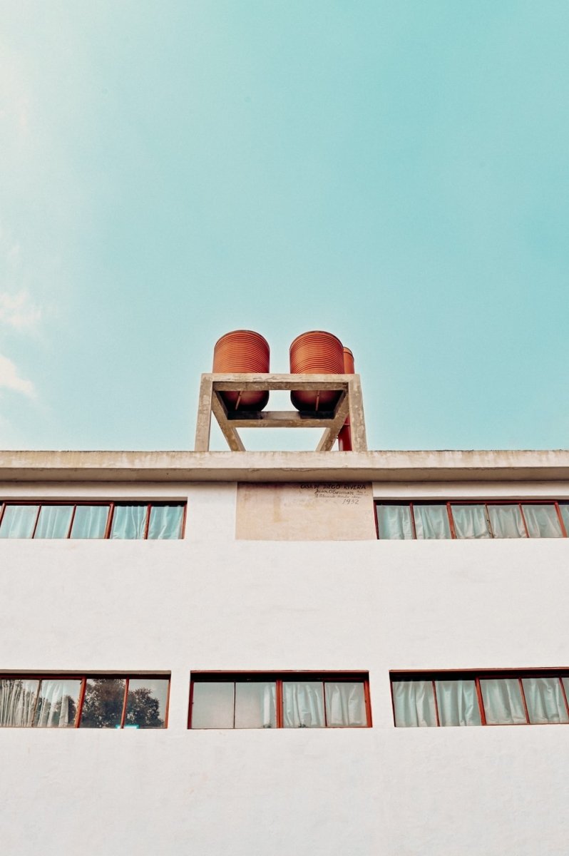 Paint By Numbers | Brown Round Outdoor Lamp On White Concrete Building - Custom Paint By Numbers