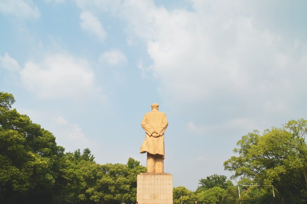 Paint By Numbers | Changsha - Statue Near Plants And Trees - Custom Paint By Numbers