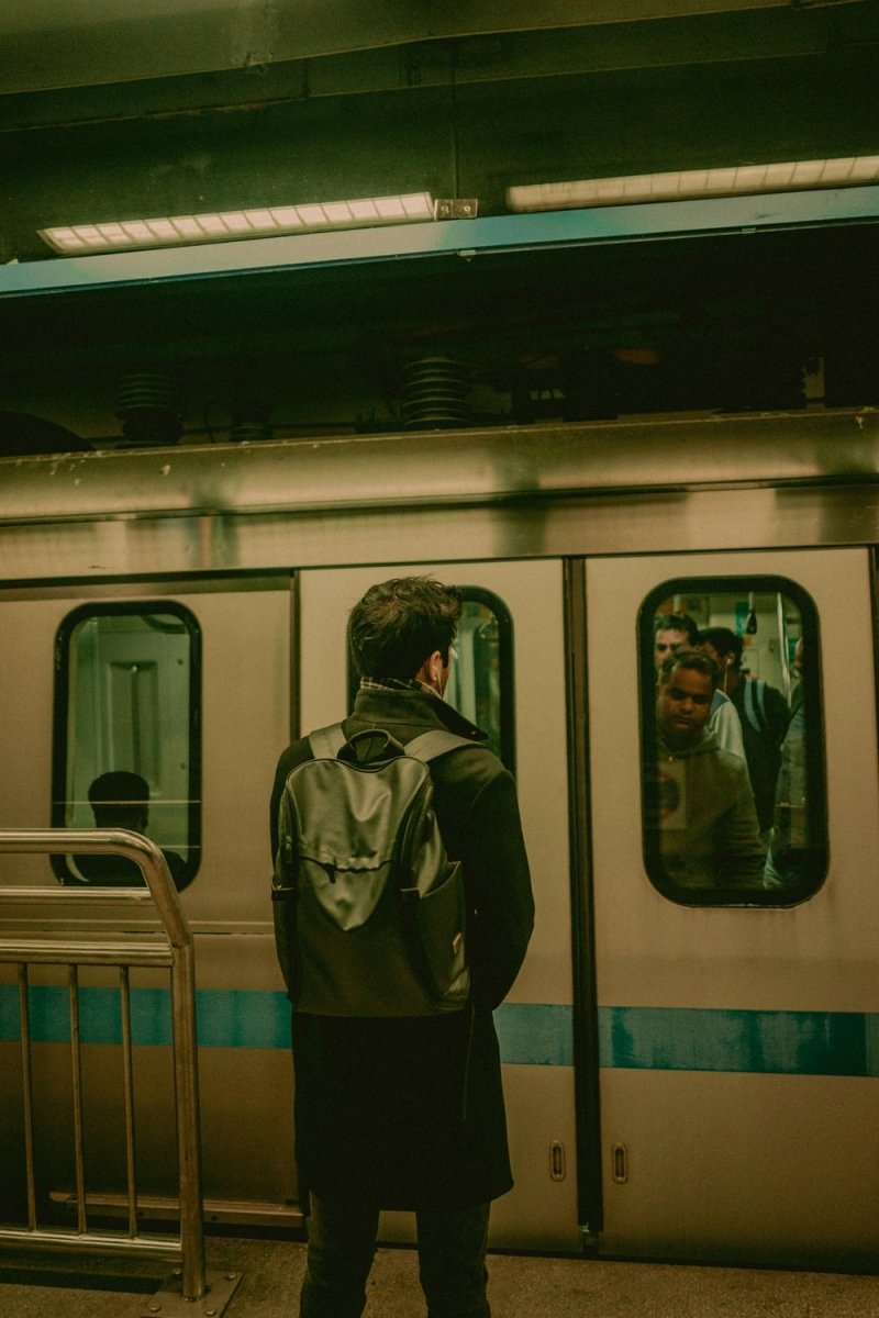 Paint By Numbers | Man Standing In Front Of Train Door - Custom Paint By Numbers