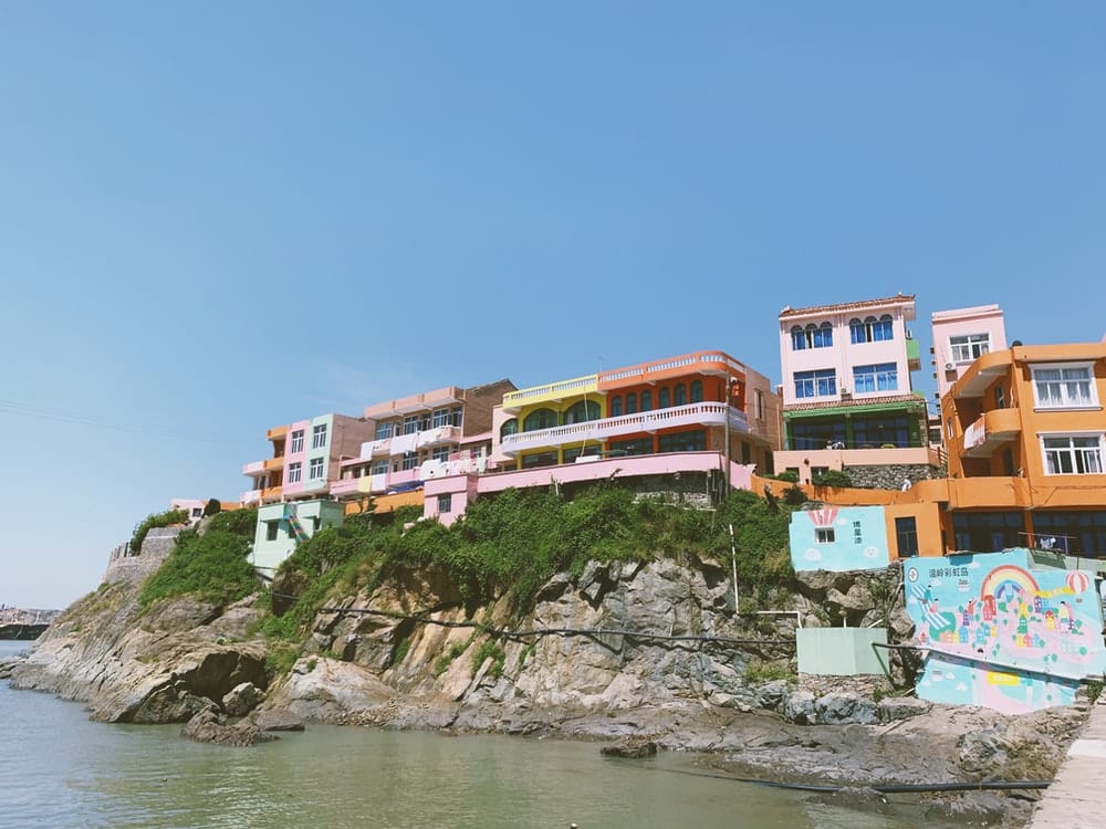 Paint By Numbers | Taizhou - Buildings Near Ocean - Custom Paint By Numbers
