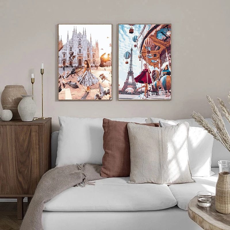 Paint By Numbers Wall Art | Modern City - Custom Paint By Numbers