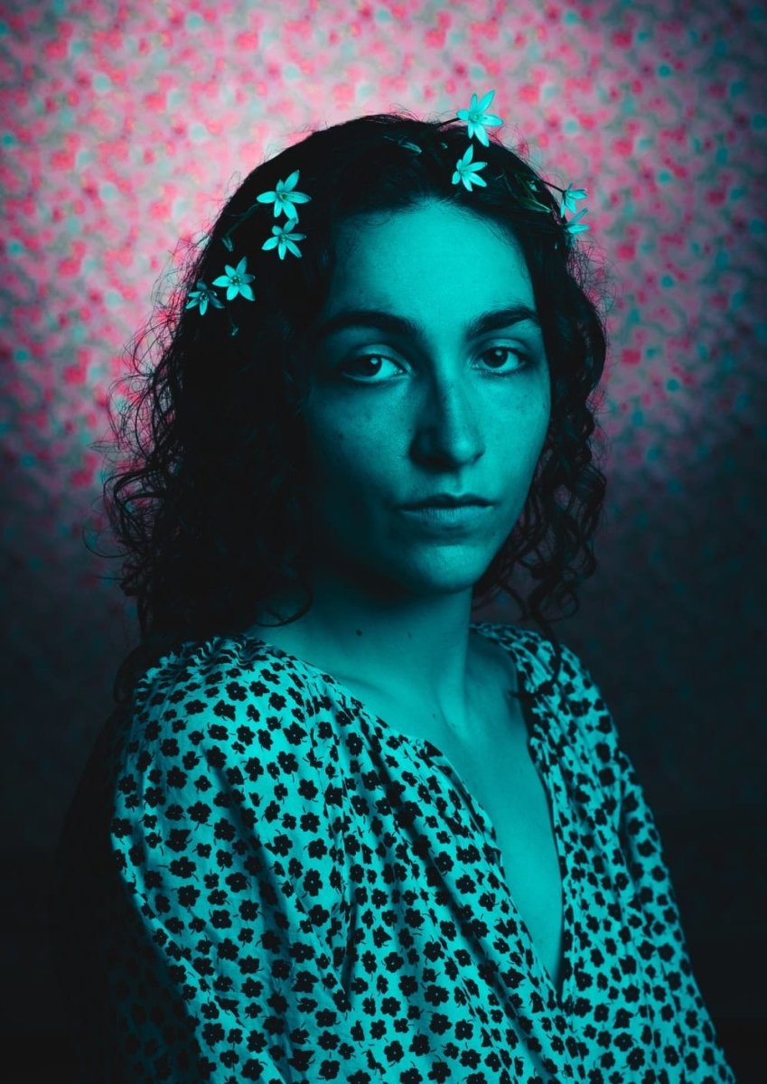 Paint By Numbers | Woman In White And Black Polka Dot Shirt - Custom Paint By Numbers