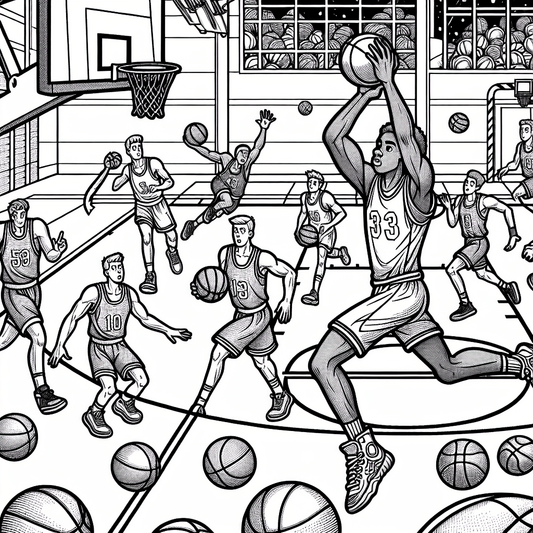 Basketball Coloring Pages - Custom Paint By Numbers