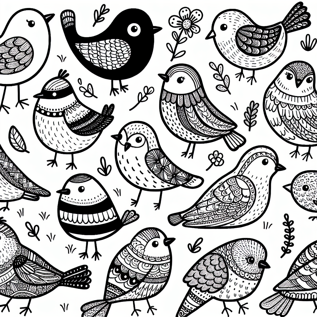 Bird Coloring Pages – Custom Paint By Numbers