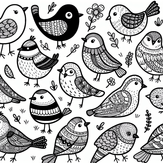 Bird Coloring Pages - Custom Paint By Numbers