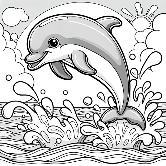 Dolphin Coloring Pages - Custom Paint By Numbers