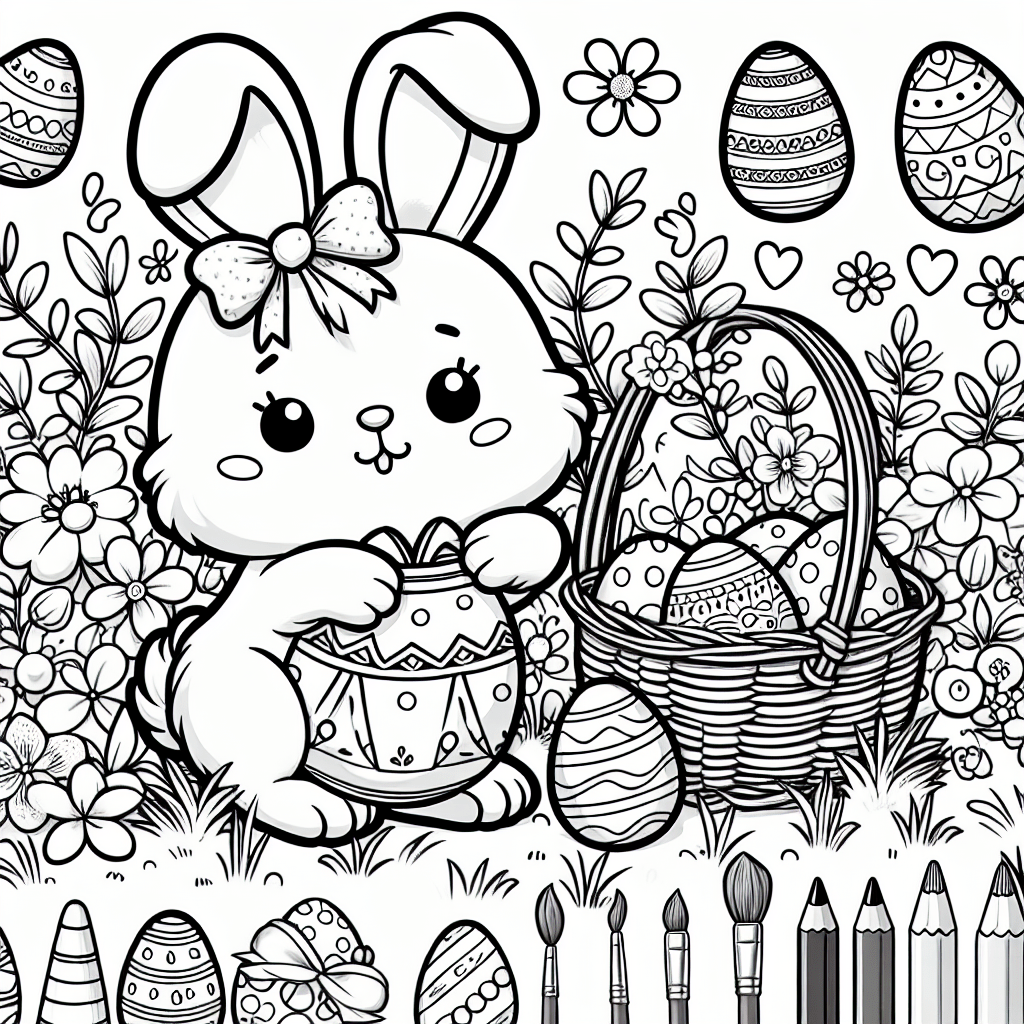 Easter Bunny Coloring Pages – Custom Paint By Numbers