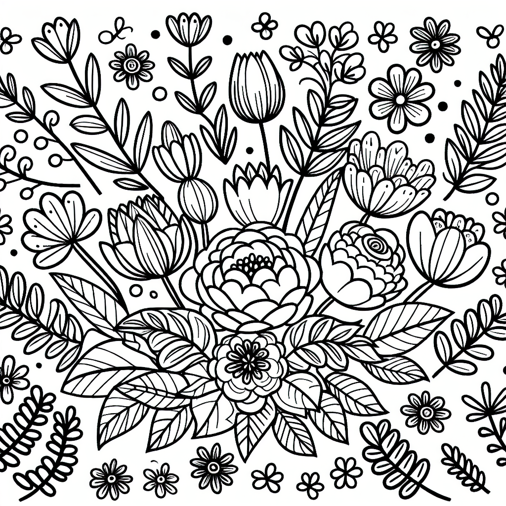 Coloring Pages Free Downloadable - Flower Coloring Pages 637881 
