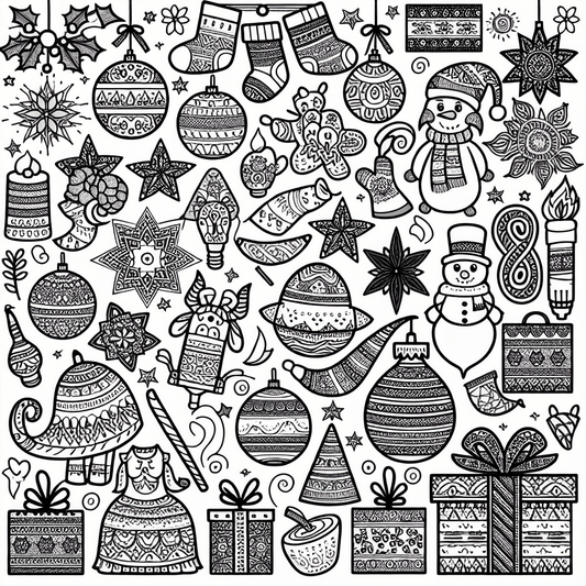 Holiday Coloring Pages - Custom Paint By Numbers