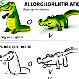 How To Draw A Cartoon-Alligator - A Step By Step Drawing Guide - Custom Paint By Numbers