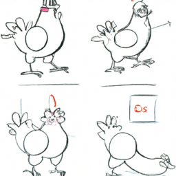 How To Draw A Cartoon-Chicken - A Step By Step Drawing Guide - Custom Paint By Numbers