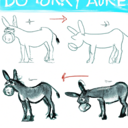 How To Draw A Cartoon-Donkey - A Step By Step Drawing Guide - Custom Paint By Numbers