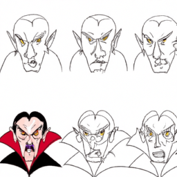 How To Draw A Cartoon-Dracula - A Step By Step Drawing Guide - Custom Paint By Numbers