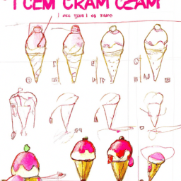 How To Draw A Cartoon-Ice-Cream - A Step By Step Drawing Guide - Custom Paint By Numbers