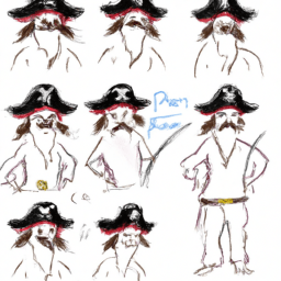 How To Draw A Cartoon-Pirate - A Step By Step Drawing Guide - Custom Paint By Numbers