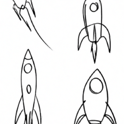 How To Draw A Cartoon-Rocket - A Step By Step Drawing Guide - Custom Paint By Numbers