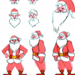 How To Draw A Cartoon-Santa - A Step By Step Drawing Guide - Custom Paint By Numbers