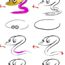 How To Draw A Cartoon-Snake - A Step By Step Drawing Guide - Custom Paint By Numbers