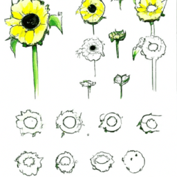 How To Draw A Cartoon-Sunflower - A Step By Step Drawing Guide - Custom Paint By Numbers