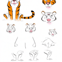 How To Draw A Cartoon-Tiger - A Step By Step Drawing Guide - Custom Paint By Numbers