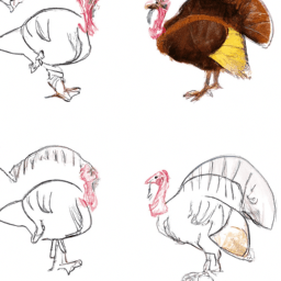 How To Draw A Cartoon-Turkey - A Step By Step Drawing Guide - Custom Paint By Numbers