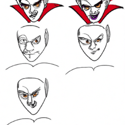 How To Draw A Cartoon-Vampire - A Step By Step Drawing Guide - Custom Paint By Numbers