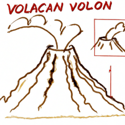 How To Draw A Cartoon-Volcano - A Step By Step Drawing Guide - Custom Paint By Numbers