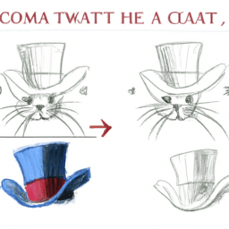 How To Draw A Cat-In-The-Hat - A Step By Step Drawing Guide - Custom Paint By Numbers