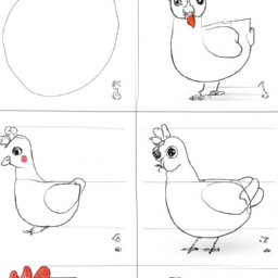 How To Draw A Cute-Chicken - A Step By Step Drawing Guide - Custom Paint By Numbers