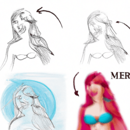 How To Draw A Mermaid - A Step By Step Drawing Guide - Custom Paint By Numbers