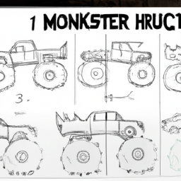 How To Draw A Monster-Truck - A Step By Step Drawing Guide - Custom Paint By Numbers