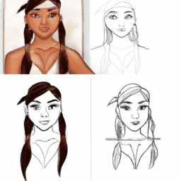 How To Draw A Pocahontas - A Step By Step Drawing Guide - Custom Paint By Numbers