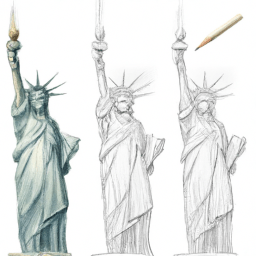 How To Draw A Statue-Of-Liberty - A Step By Step Drawing Guide - Custom Paint By Numbers