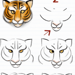 How To Draw A Tiger-Face - A Step By Step Drawing Guide - Custom Paint By Numbers