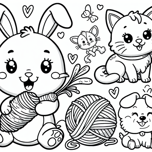 Cute Animal Coloring Pages - Custom Paint By Numbers