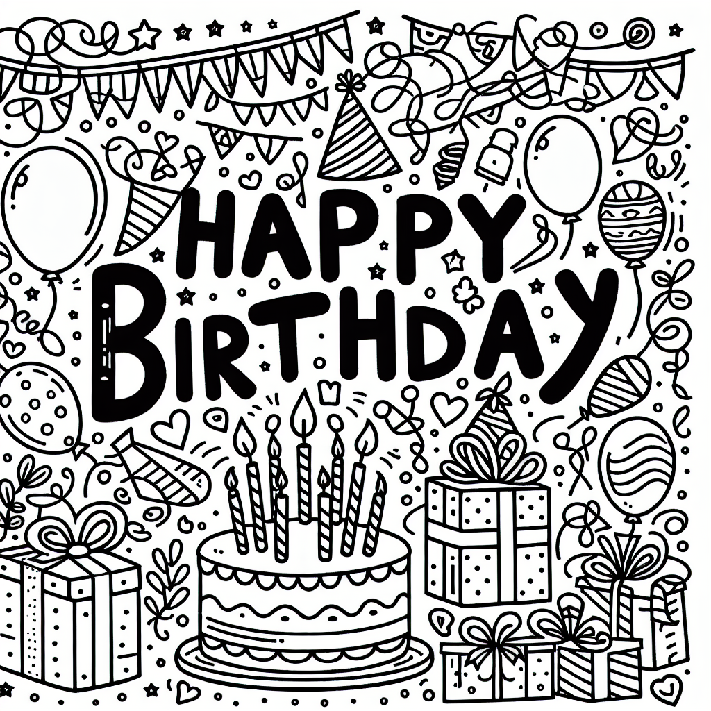 Happy Birthday Coloring Pages – Custom Paint By Numbers